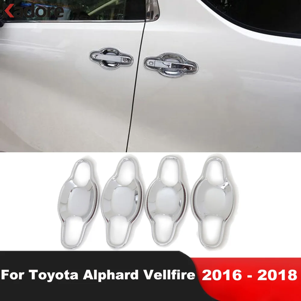 

For Toyota Alphard Vellfire 2016 2017 2018 Chrome Side Door Handle Bowl Cover Trim Decoration Molding Car Exterior Accessories