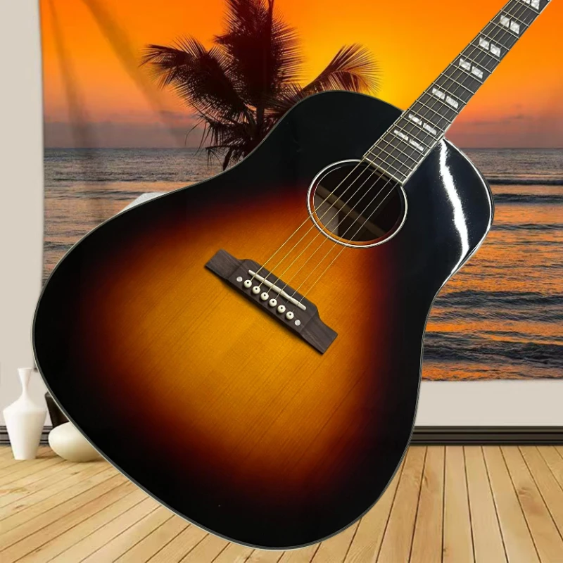 Sunset J Series 45 Solid Top Profile Glossy Exquisite Workmanship Acoustic Guitar Free Shipping