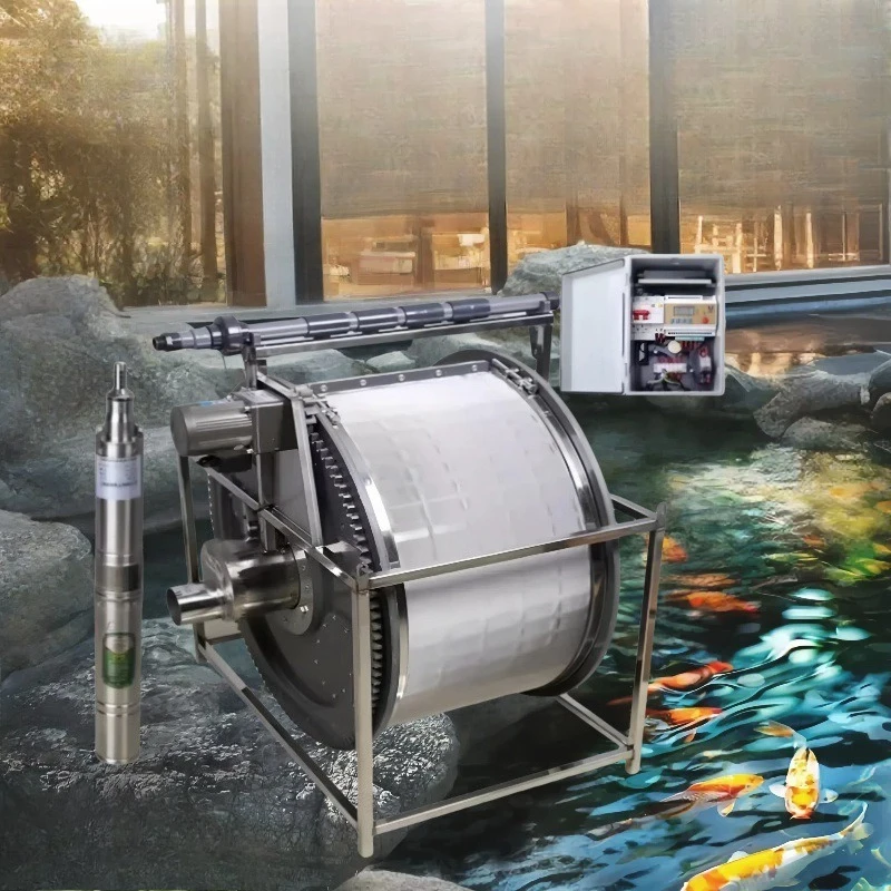 

Микрофильтр JC Sunken для наружных прудов, дворов, прудов с карпами кои, для циркуляции воды, фильтрации и отделения рыбьих отходов.