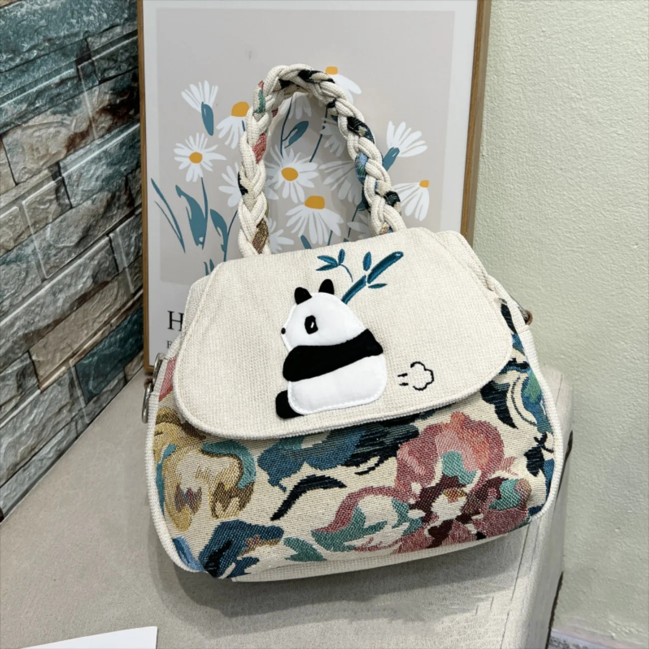 Panda Bamboo Cute Leisure Cartoon Bag Suitable for Commuting Travel, Birthday Gift for Girlfriend