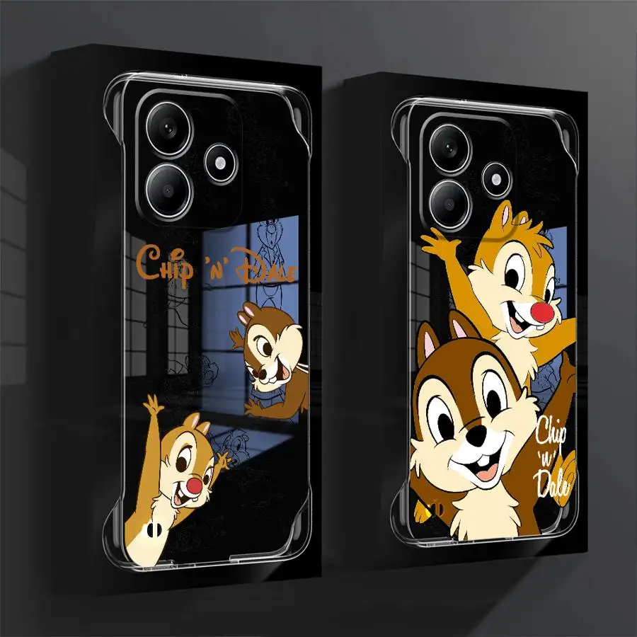 Transparent Case for Xiaomi Redmi Note 10 13 14 Pro Plus 12 Shockproof Protective Funda Phone Cover Disney Chip 'N' Dale Cartoon