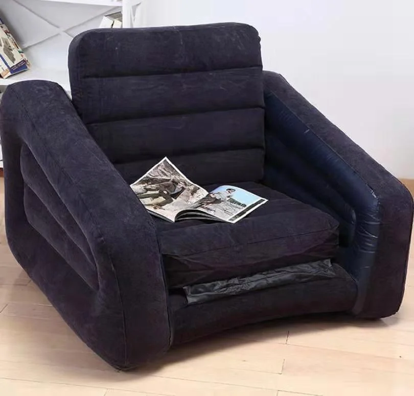 Flocked Single Size Inflatable Seat Air Sofa Bed,air Bed Air Cum Bed,inflatable Lounger Air