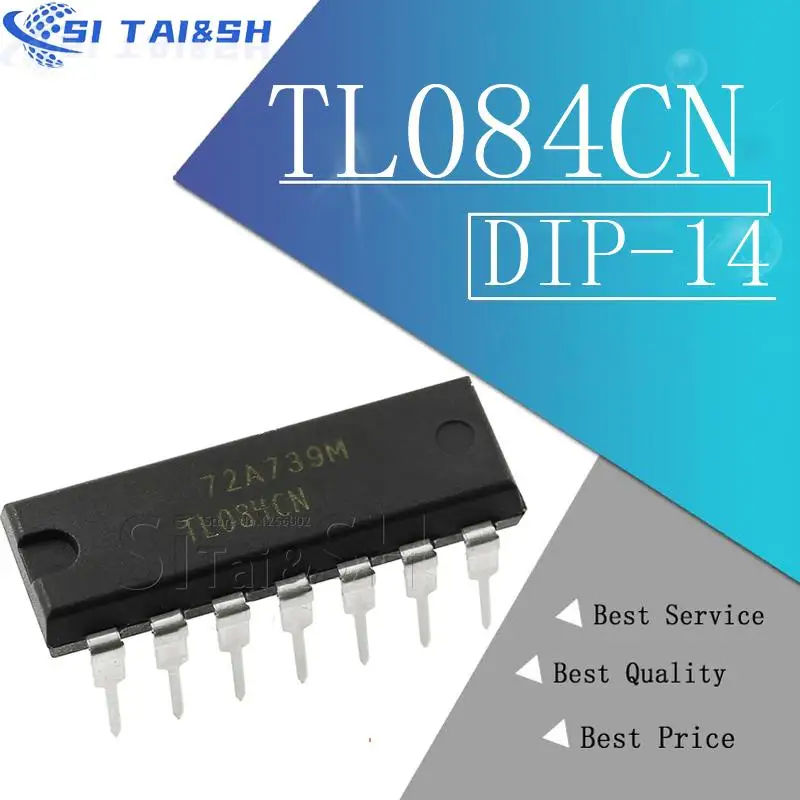 10pcs/lot TL084CN TL084 DIP-14 Operational Amplifiers - Op Amps JFET Input 100% New original