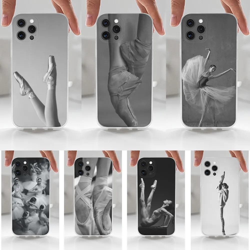 Ballerina Ballet Dancings  Case For iPhone 16,15,14,13,12,11 Plus,Pro,Max,XR,XS,X,7,8 Plus,SE,Mini,Transparent,Silicone Case