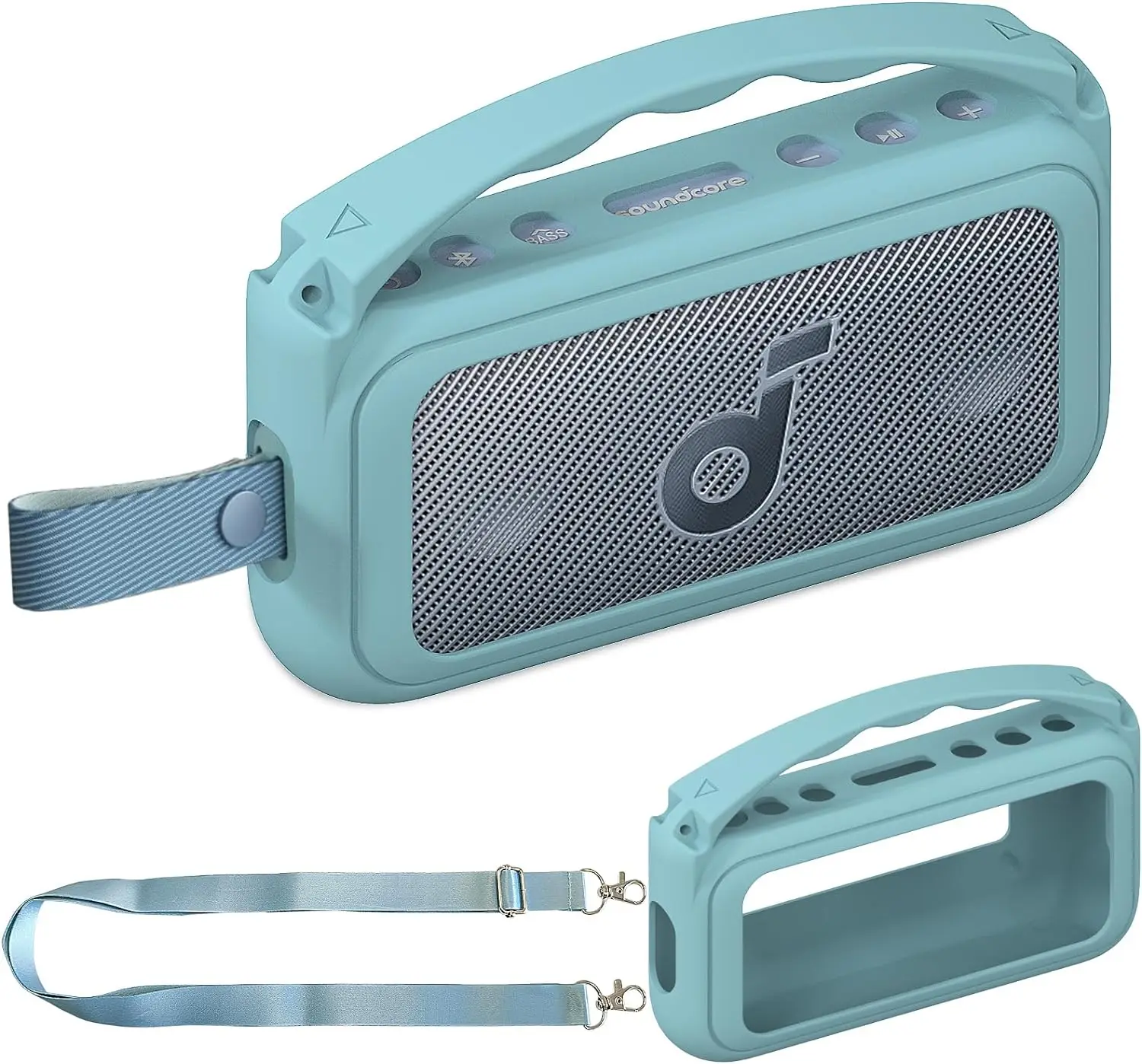 جراب غطاء واقي بمقبض أنكر-سيليكون ، مكبر صوت محمول لاسلكي عالي الدقة ، مناسب للحركة الصوتية ، حقيبة فقط