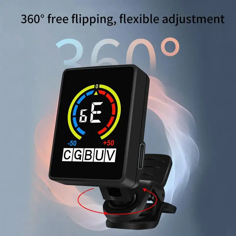 Electric Guitar Tuner Precise Digital Clip On Guitar Tuner Portable Music Tuning Accessories For Stage Practice Studio