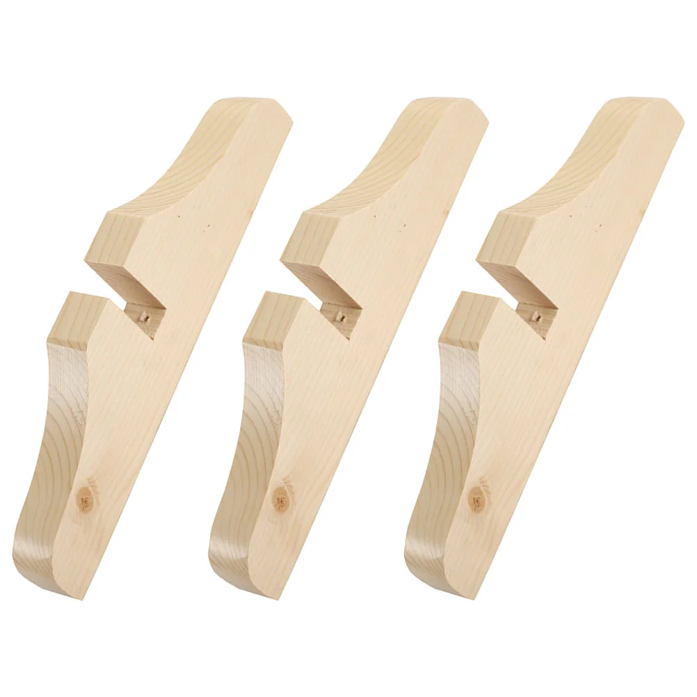 

3 Pcs Ceiling Curtain Track Divider Useful Privacy Screen Holders Wooden Bracket Stand Office