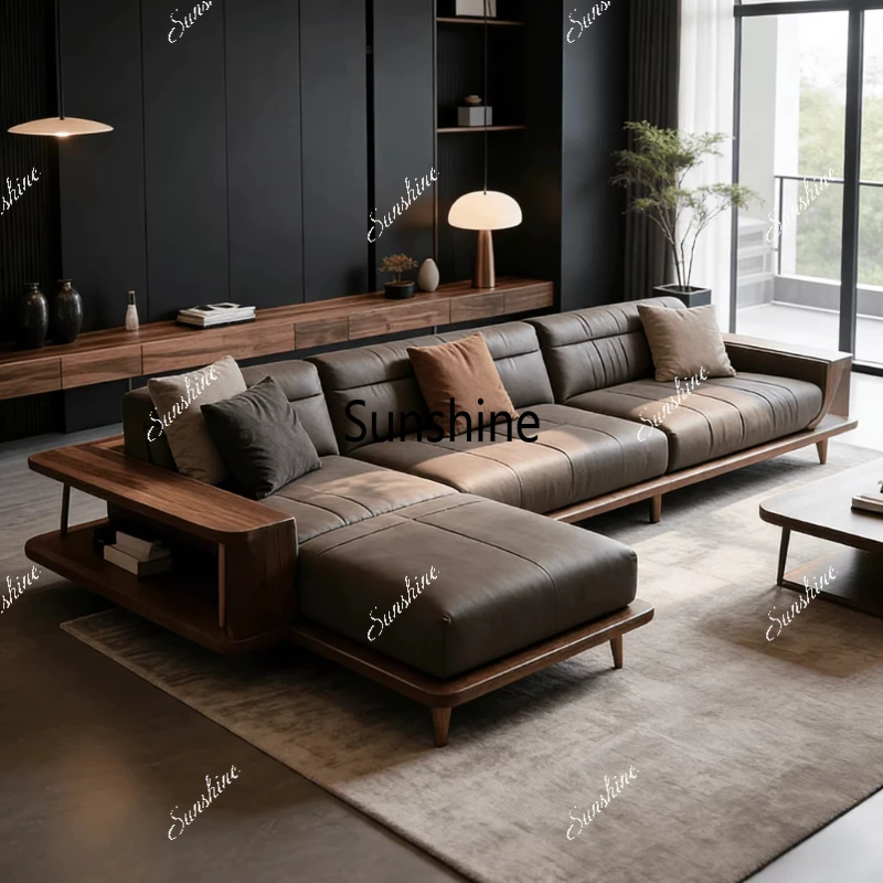 

New Chinese style, villa concubine corner living room sofa, high-end sofa customization