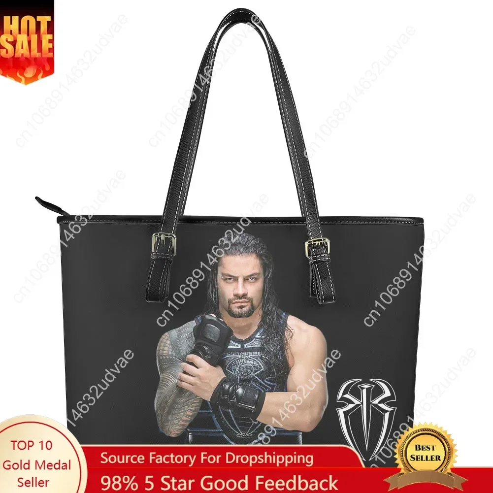Roman Reigns Handbag Womens Mens Personalized Tote Bag Fashion Shoulder Bag Business Commuter Leather Purse Grocery Bag Gift