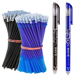 Bolígrafos de Gel borrables, juego de recarga de varilla de tinta azul/negra de 0,5mm para útiles escolares, papelería para examen de escritura para estudiantes, bolígrafo bonito