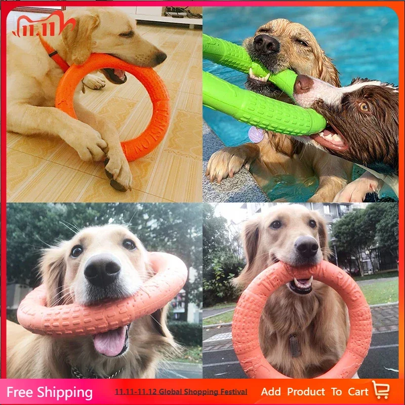

Dog Toys for Big Dogs EVA Interactive Training Ring Puller Resistant for Dogs Pet Flying Discs Bite Ring Toy for Small Dog