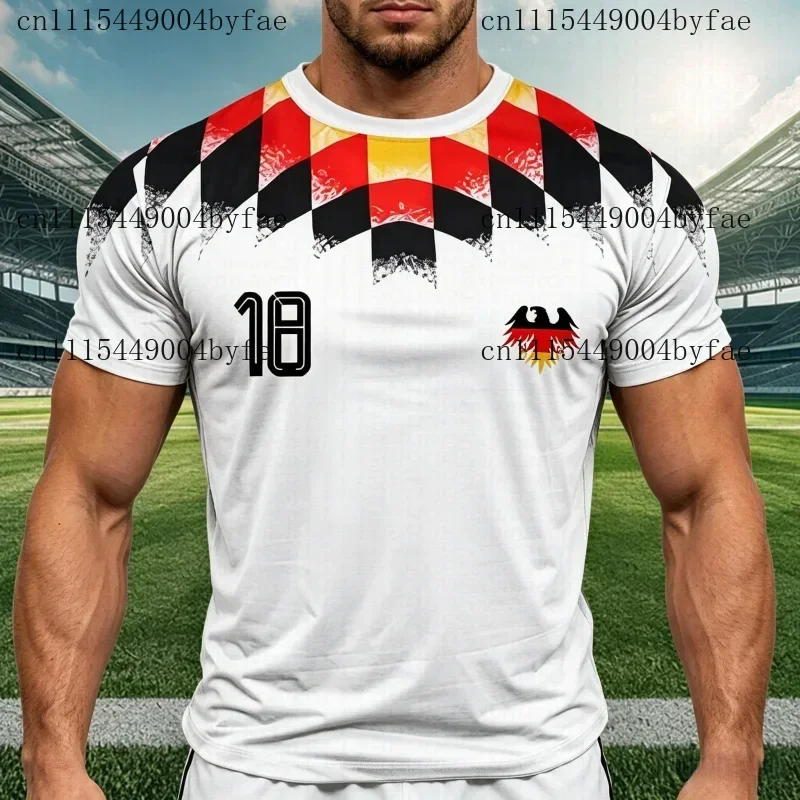 2026 Germany National Flag Print T Shirt for Men Outdoor Jersey Sports Tops Casual Loose Short Sleeve Summersports  Beach Wear