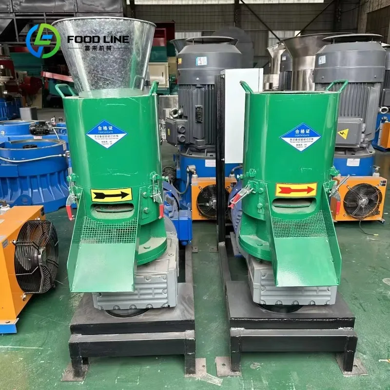 Customized farm flat‑mold pellet press alloy roller biomass granulator for wood straw agricultural site fuel pellet processing