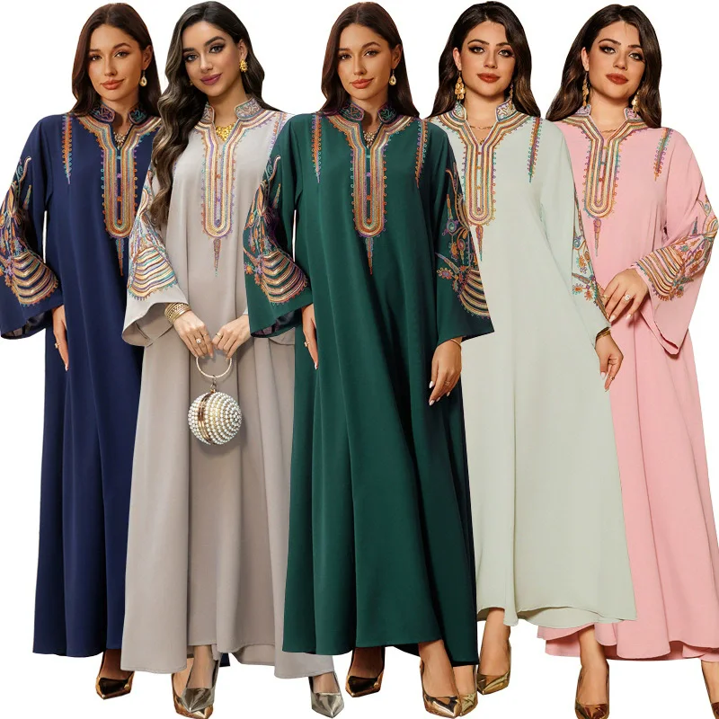

Ramadan Morocco Türkiye beaded dress Dubai pullover embroidery party Saudi Arabia long skirt Abaya Muslim gown Kaftan Arab dress
