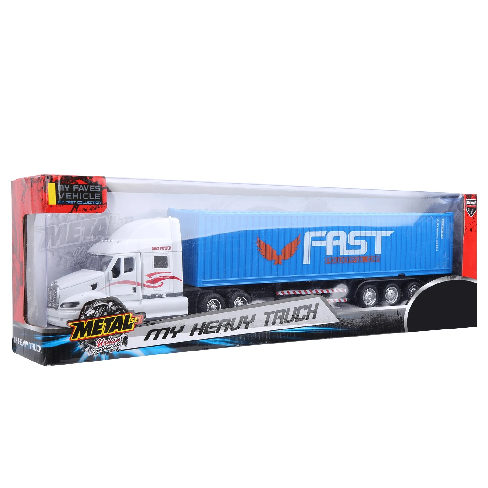 1:48 Container Truck Vehicle Model Toy PullBack Children Vehicle Toy with Light Sound