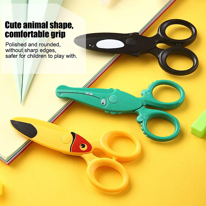 Cartoons Mini Scissors Plastic Kindergarten Manual Safety Kids Scissors Pre-School Safety Scissors Children Art Craft Scissors