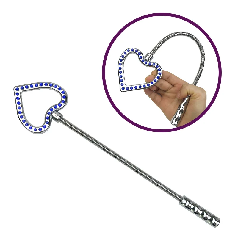 34CM Stainless Steel Horse whip,Paddle, Heart-Shaped Riding Crop Stainless Steel Horse whip,Bendable Spank Paddle