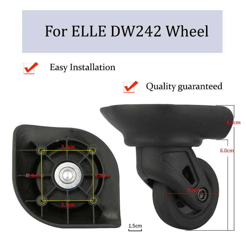 Suitable For ELLE DW242 Universal Wheel Trolley Case Wheel Replacement Luggage Pulley Sliding Casters wear-resistant Repair