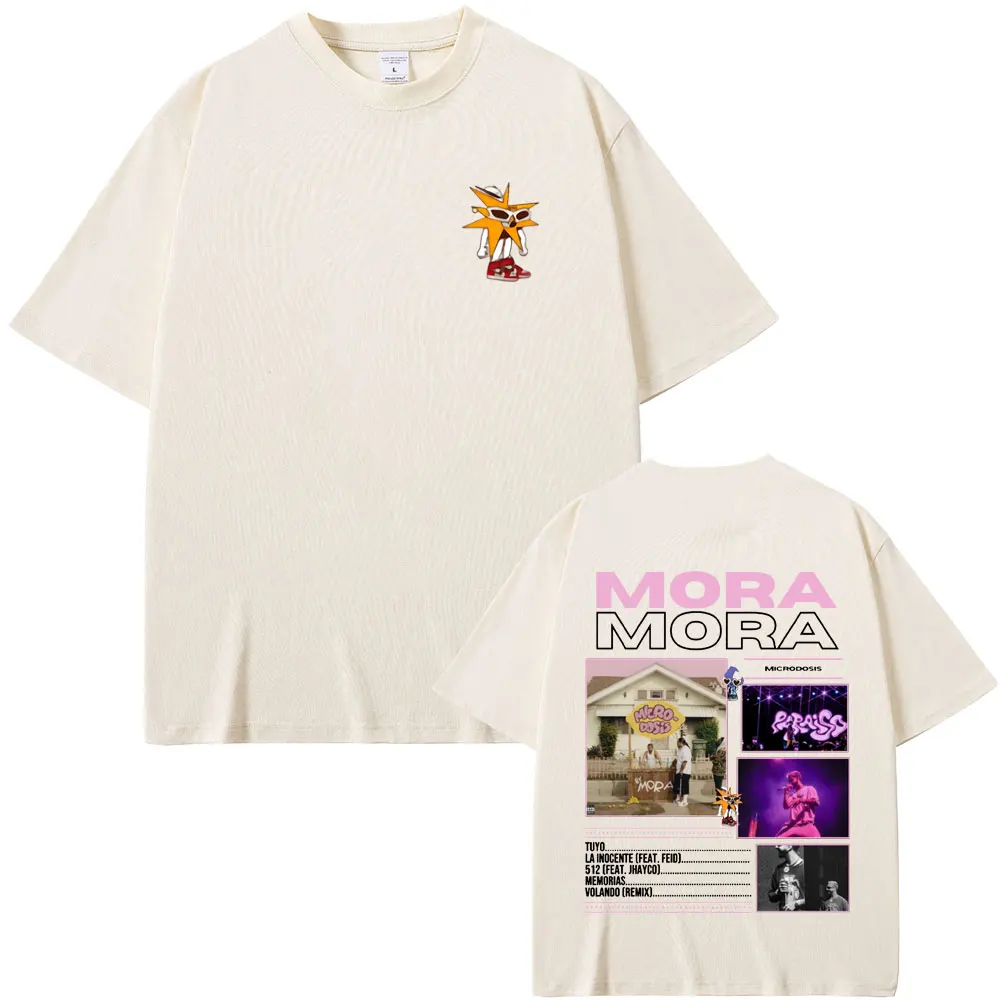 

Рэпер MORA MICRODOSIS Album Tour 2025 футболка для мужчин и женщин в стиле хип-хоп модная винтажная футболка с коротким рукавом повседневная уличная одежда большого размера