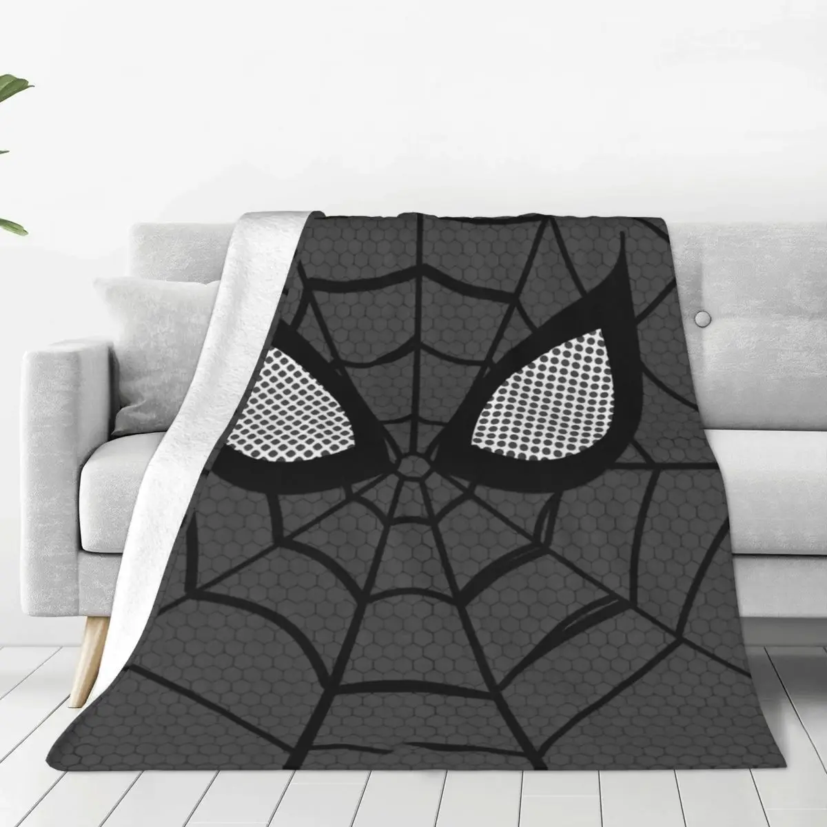 Spider Man Grey Super Soft BlanketBoy Girl Camping Bedding Throws Flannel Bedspread For Living RoomPrint Sofa Bed Cover