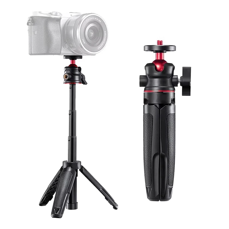 MT-08 Faltbares Stativ für Telefon, Kaltschuh, Kugelkopf, 1/4 Zoll Selfie-Stick, Mini-Halterung für mobile Kamera, DSLR, Action-Kamera