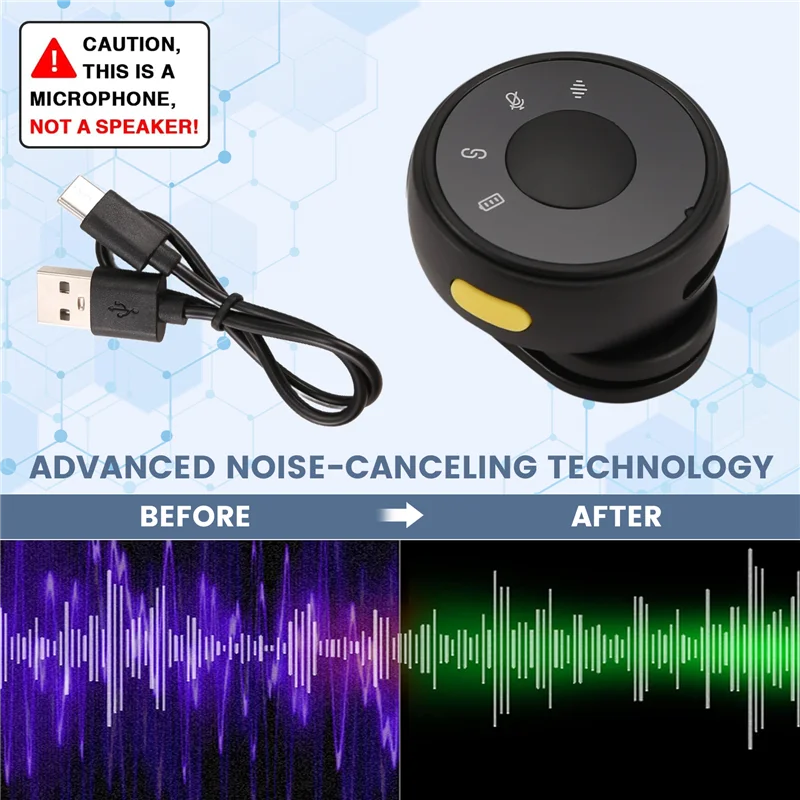 -AT52 Magnetic Suction Back Clip Wireless Microphone USB-C Circular Button Lavalier Microphone For Live Video Recording