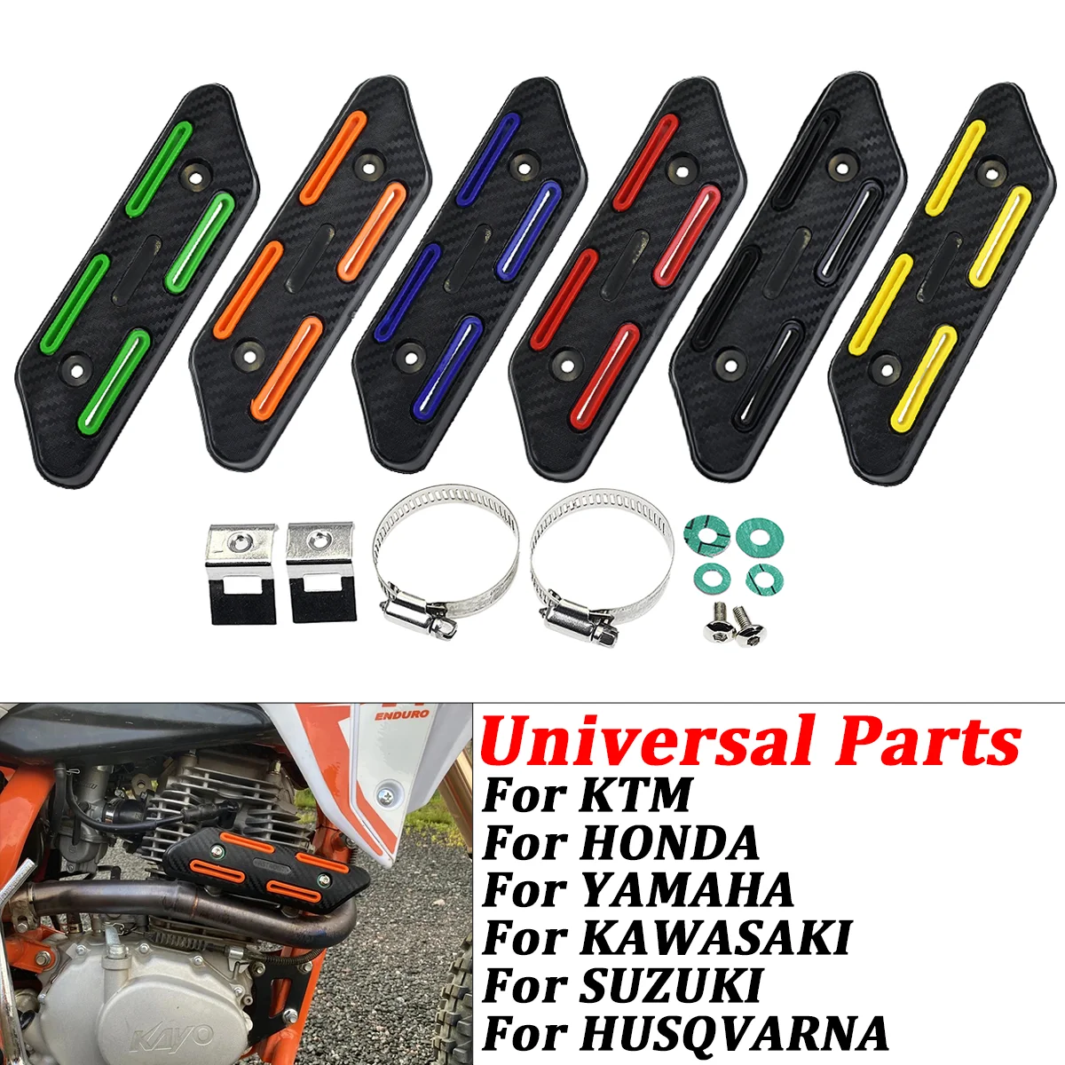 

4 STROKE Exhaust Heat Shield Protector For KTM EXC-F 350 SXF 250 SMR 450 XCF 500 XCFW For HUSQVARNA SHERCO Yamaha Honda Suzuki