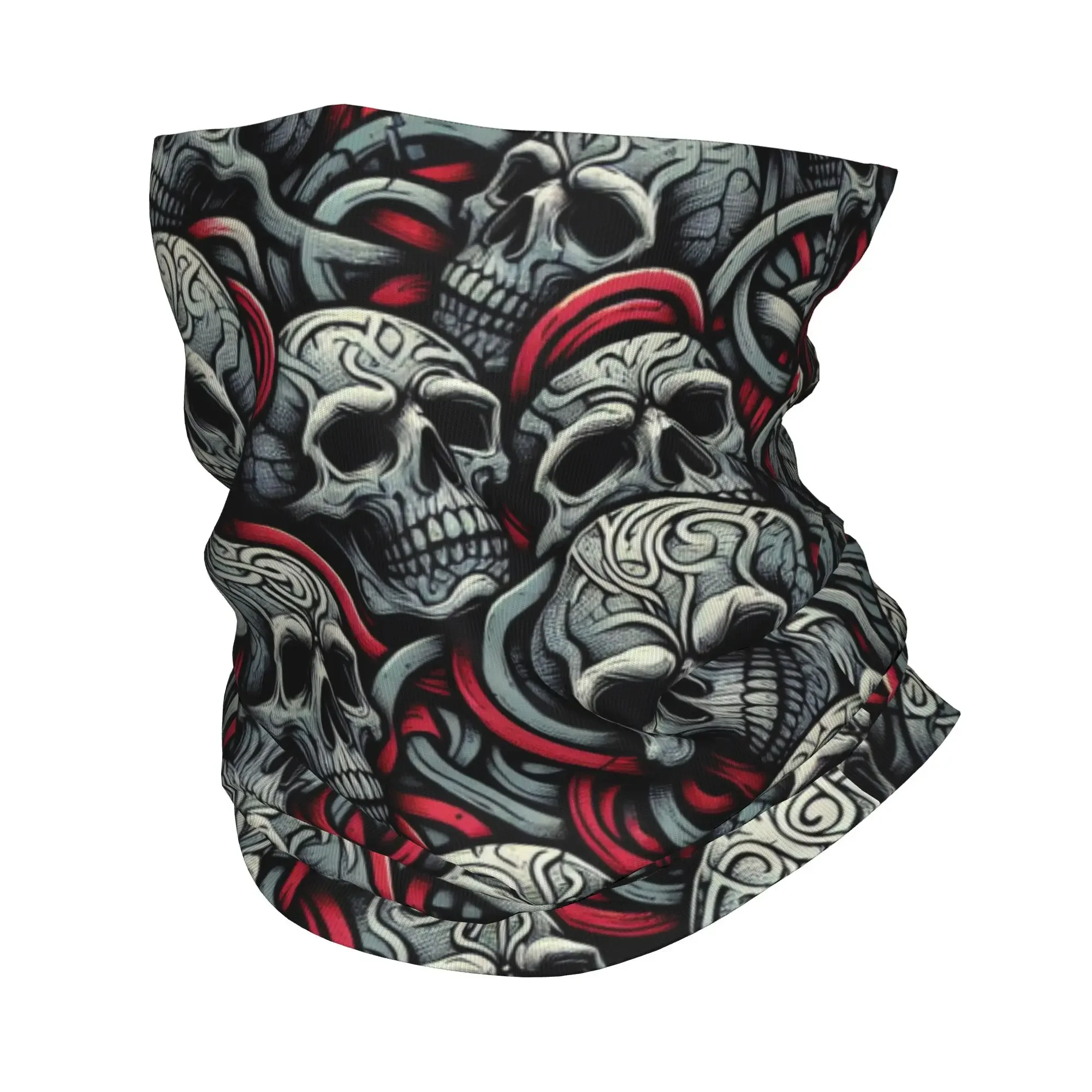New Horror Skeleton Gothic SKull Bandana Neck Gaiter UV Protection Face Scarf Cover Women Men  Headband Tube Balaclava