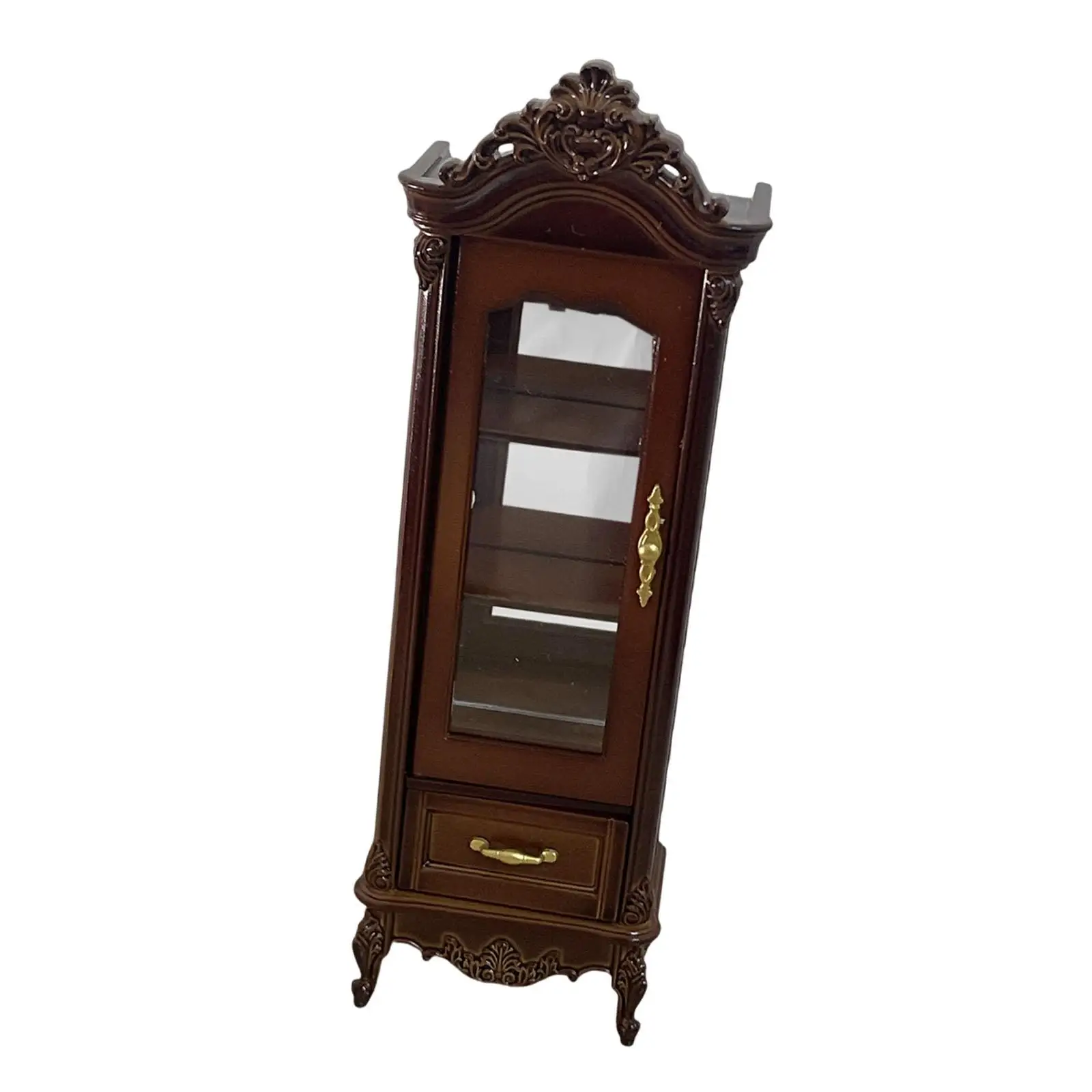 

Dollhouse Miniature Wine Cabinet Children Pretend Toy Desktop Ornament Dolls Scene Realistic Display Cupboard Furniture Props