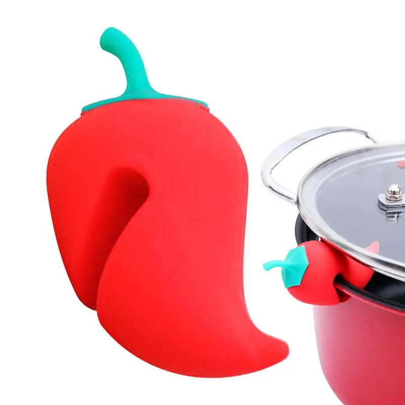 Small pepper-shaped pot lid overflow preventer Silicone pot lid lifter Soup pot overflow preventer lid lifts boiling