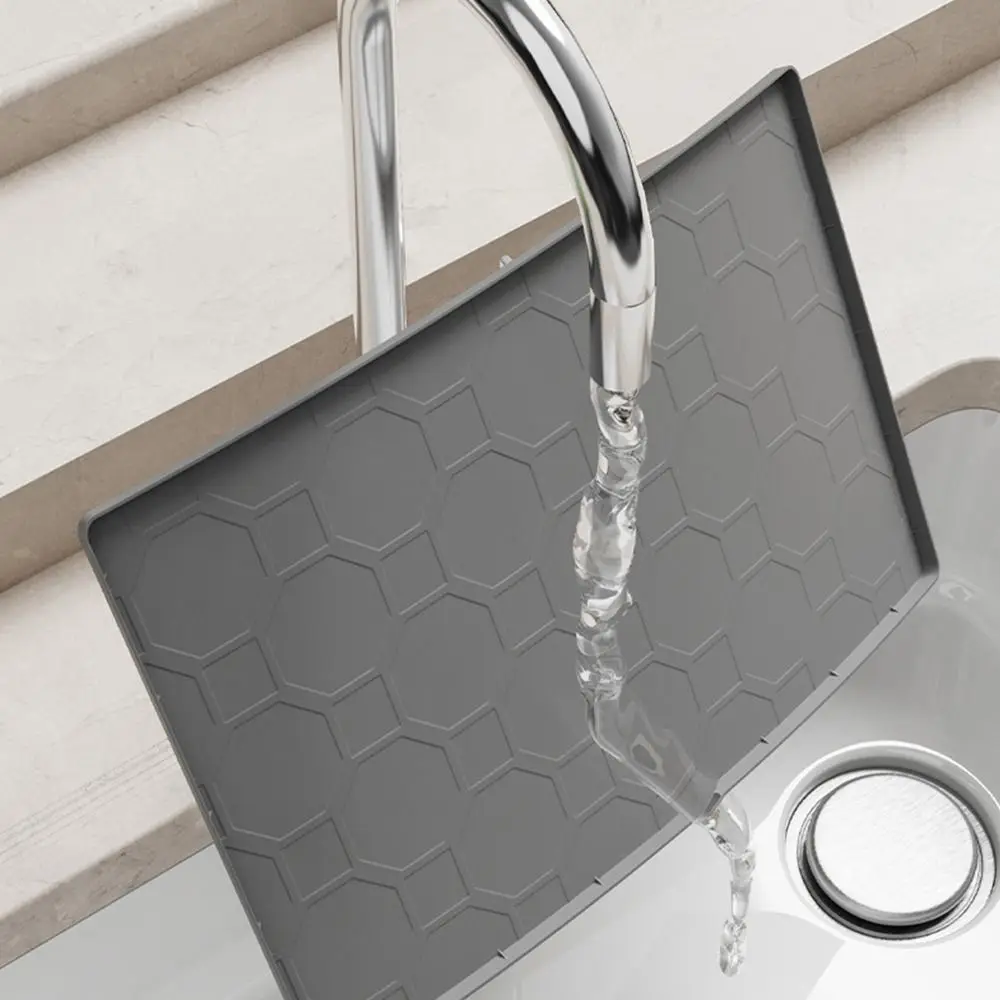 

34" x 22" Under Sink Mat Waterproof Silicone Under Sink Organizer Flexible Easy to Clean Pet Feeding Mat for Kitchen Bathroom