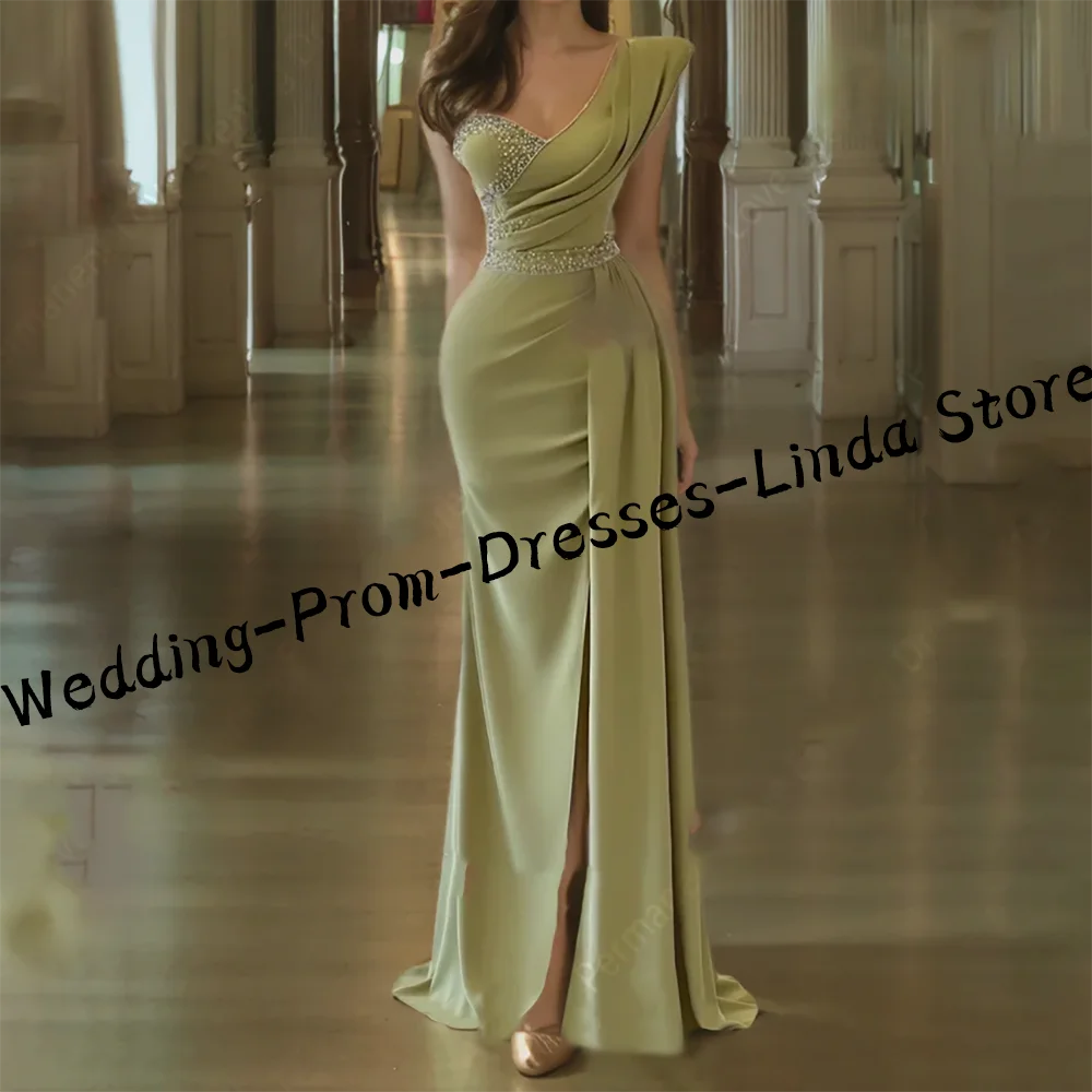 

Elegant Sweetheart Beading Pleat Mermaid Formal Evening Dresses Birthday Party Prom Gowns Customized