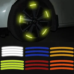 Car Wheel Hub Sticker High Reflective Stripe Tape for Car Motorcycle Night Driving Safety Luminous Universal Stickers 20PCS