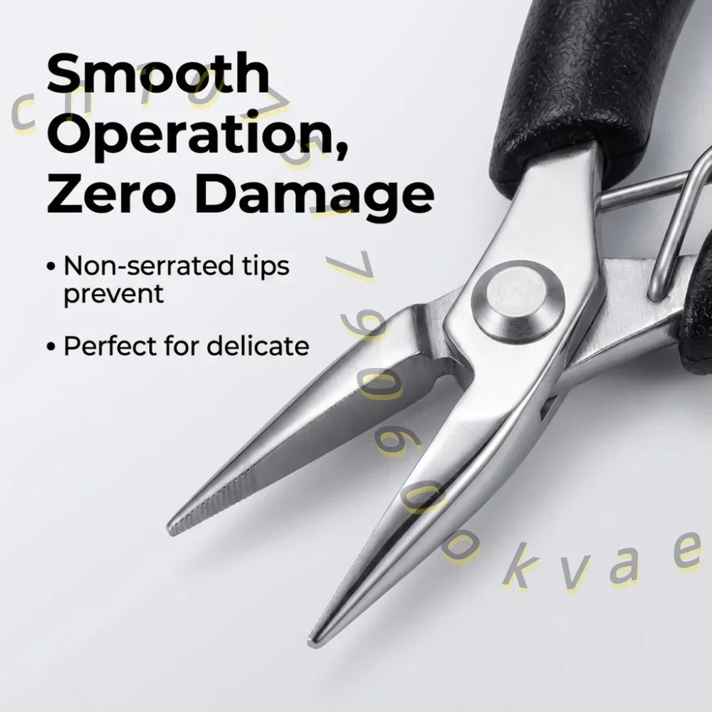 Stainless Steel Mini Needle Nose Pliers Curved Nose Pliers Jewelry Making Hand Tool Pliers for DIY Bracelet Jewelry Making Tools
