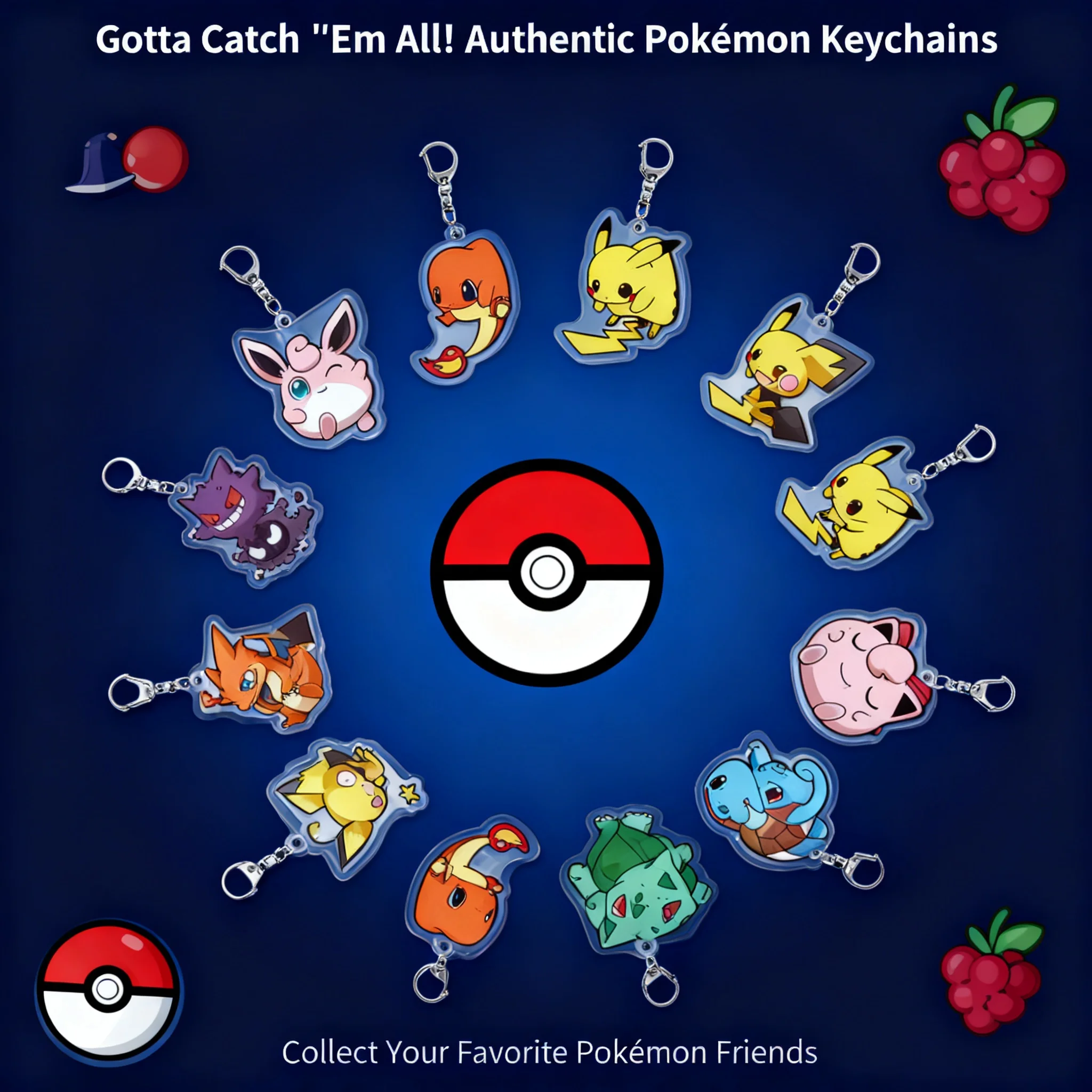 

Pokemon Acrylic Keychain Pikachu Charmander Anime Backpack Charms Layered Design Cute Collectible Gift for Fans