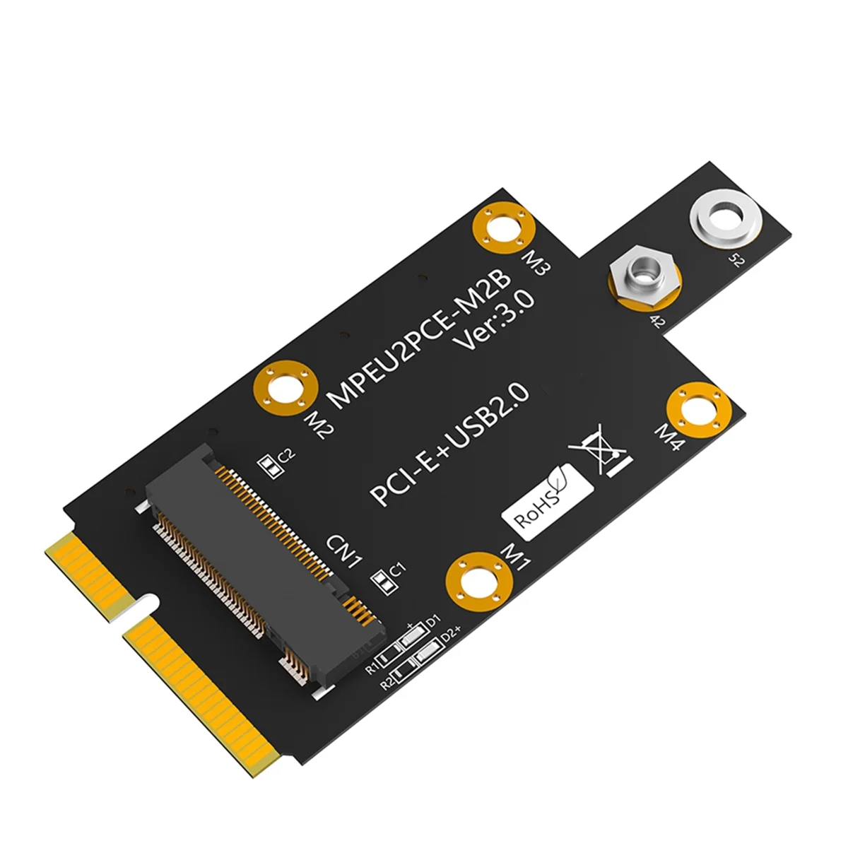 อะแดปเตอร์ M.2กุญแจ B ไปยัง PCI-E ขนาดเล็กพร้อมสองซิมช่องเสียบบัตรนาโนสำหรับโมดูล3G/4G/5g