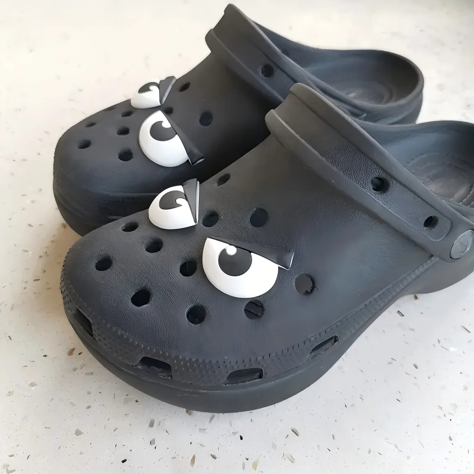 Funny Expressions Hole Buckle Hole Shoe Charms Decorations Cartoon Soft Rubber Eyes Shoes Buckle DIY 3D Hole Shoe Accessories