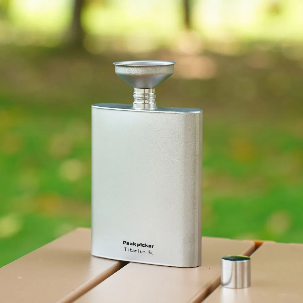 Pure Titanium Small Sake Bottle Ultralight Portable Pocket Whiskey Alcohol Bottle Outdoor Camping Accessories Barware