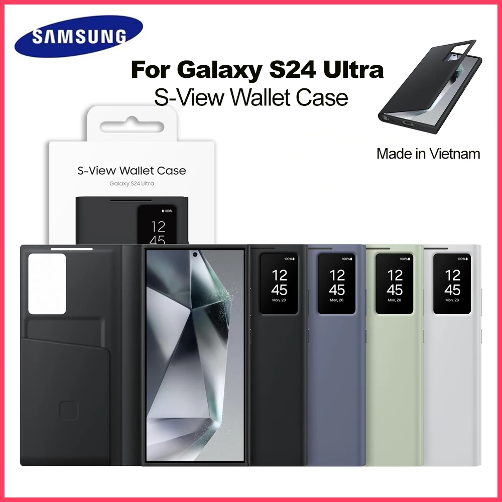 

Оригинальный чехол-кошелек Samsung Smart View для Galaxy S24 Ultra S-View, откидная крышка, оригинальный, сделано в Вьетнаме EF-ZS928