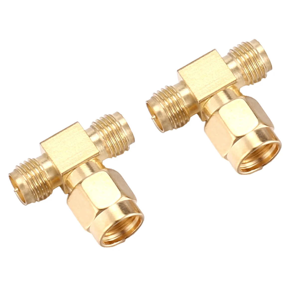 Trending Now  2 Pcs RP SMA Male to Two RP SMA Female Triple T RF Adapter Connector 3 way Splitter