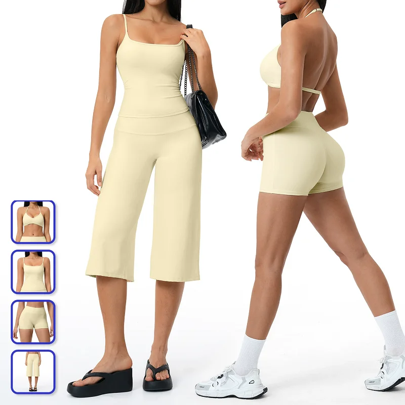 

Summer 2pcs Sportswear Tracksuit Sets for Women Sports Vest and Legging Shorts Outfit Gym Set Fitnees Running Workout Clothes