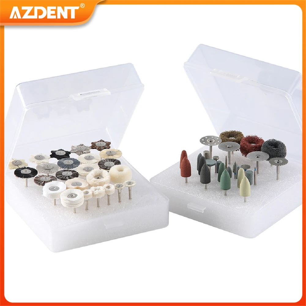 

2 коробки AZDENT Dental Lab HP Набор для полировки 2,35 мм для шлифовки керамики, фарфора, низкоскоростные щетки для полировки, диск с алмазными болями