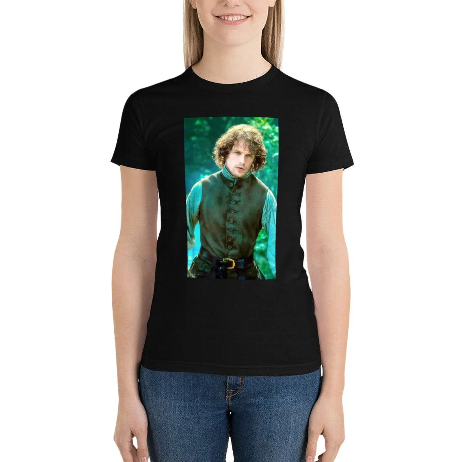 

Sam Heughan T-Shirt Blouse summer top anime clothes oversized workout shirts for Women