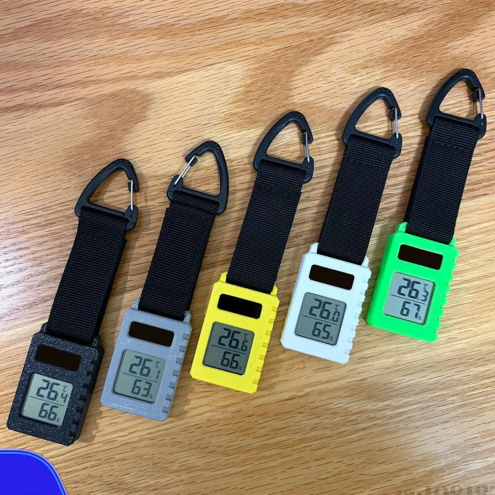 

Hiking Travel Thermometer w/ Carabiner Clip Temperature Humidity Meter Sensor Gauge Temperature/Humidity Meter Pendant Keychain