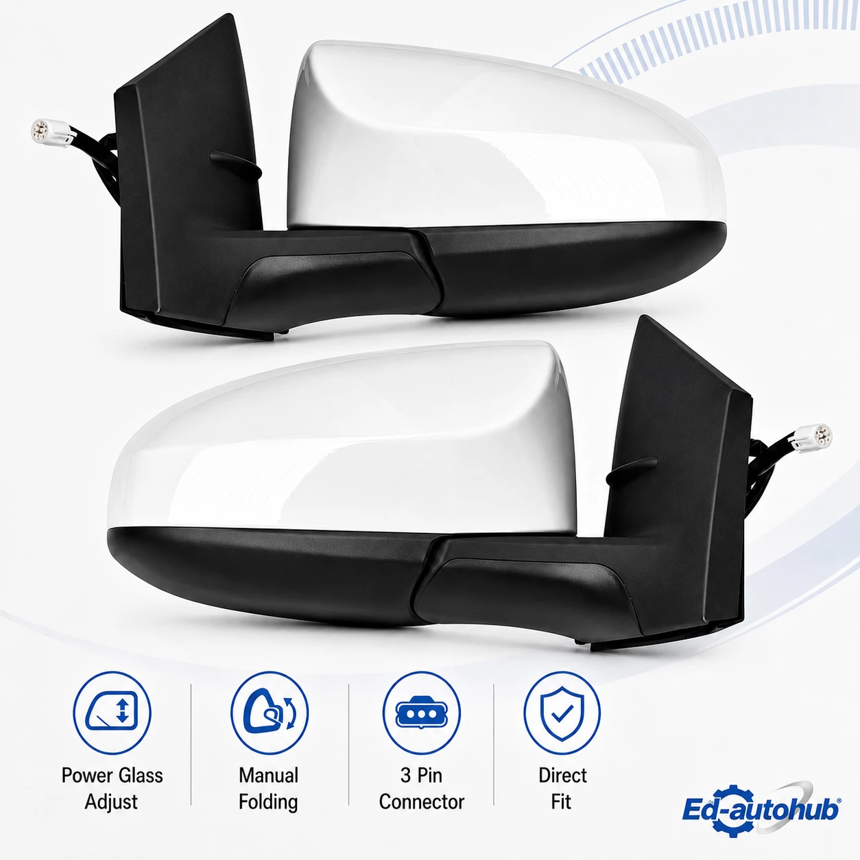 Pair Power Glass Adjust Mirror Manual Folding for Toyota Corolla 2014-2019 Left & Right Side Exterior Auto Accessories