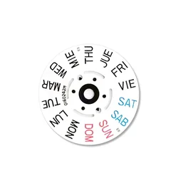 White Black NH36A English Date Wheel Dial Fits for NH36A Automatic Movement Crown at 3.0 or 3.8 Oclock Watch Date Week Wheel