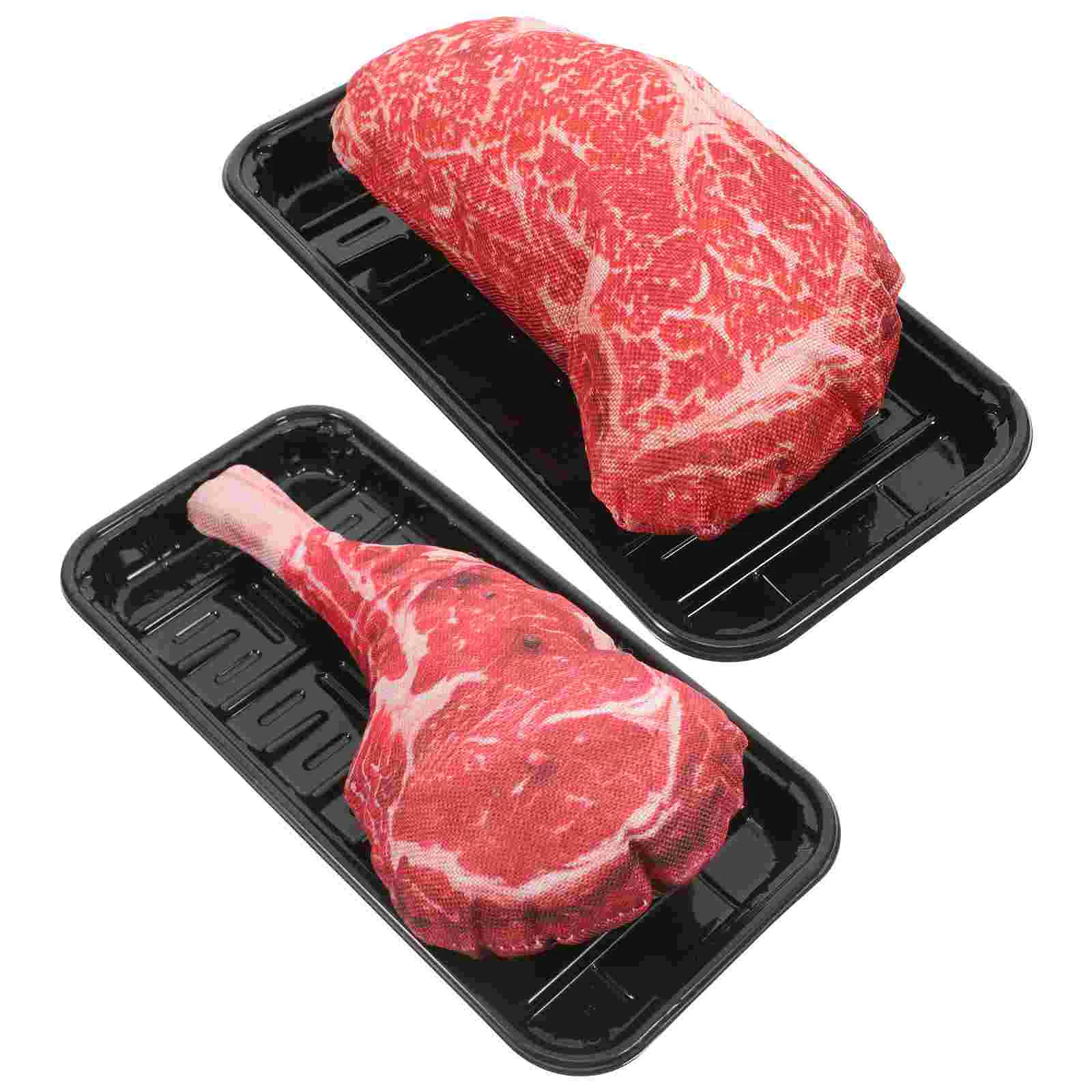 

2 Realistic Artificial Beef Steak Models for Home Decor Scene Photo Props High Simulation Meat naments Lifelike Food