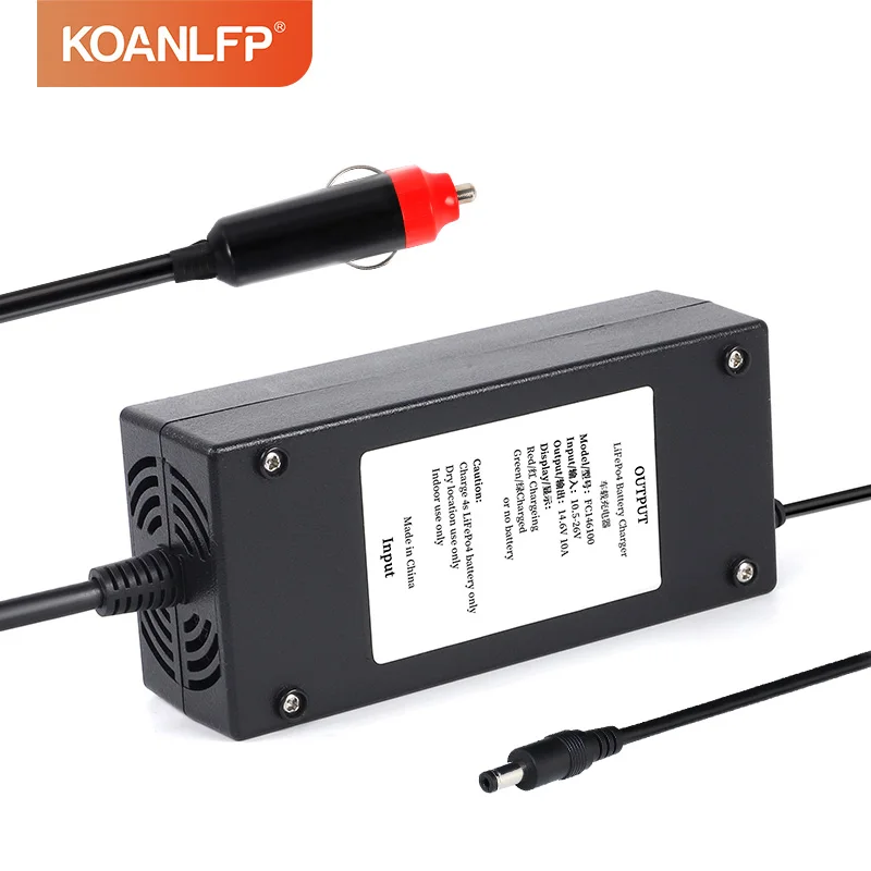 14.6V 5A 8A 10A Car LiFePO4 Battery Charger 12V Car Cigarette Lighter  Charger 14.4V Lithium Iron Phosphate for Car Charger