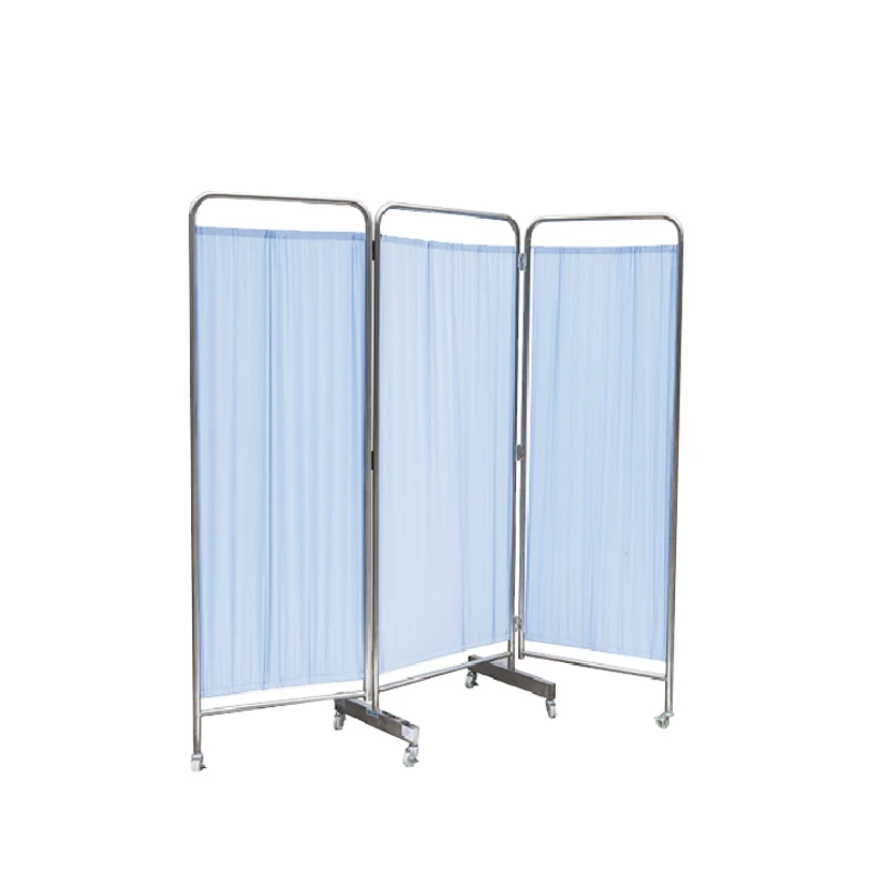 

Hochey Medical Movable Hospital Stainless Steel Folding Ward Screen Hospital Portable Bed Screen Curtain