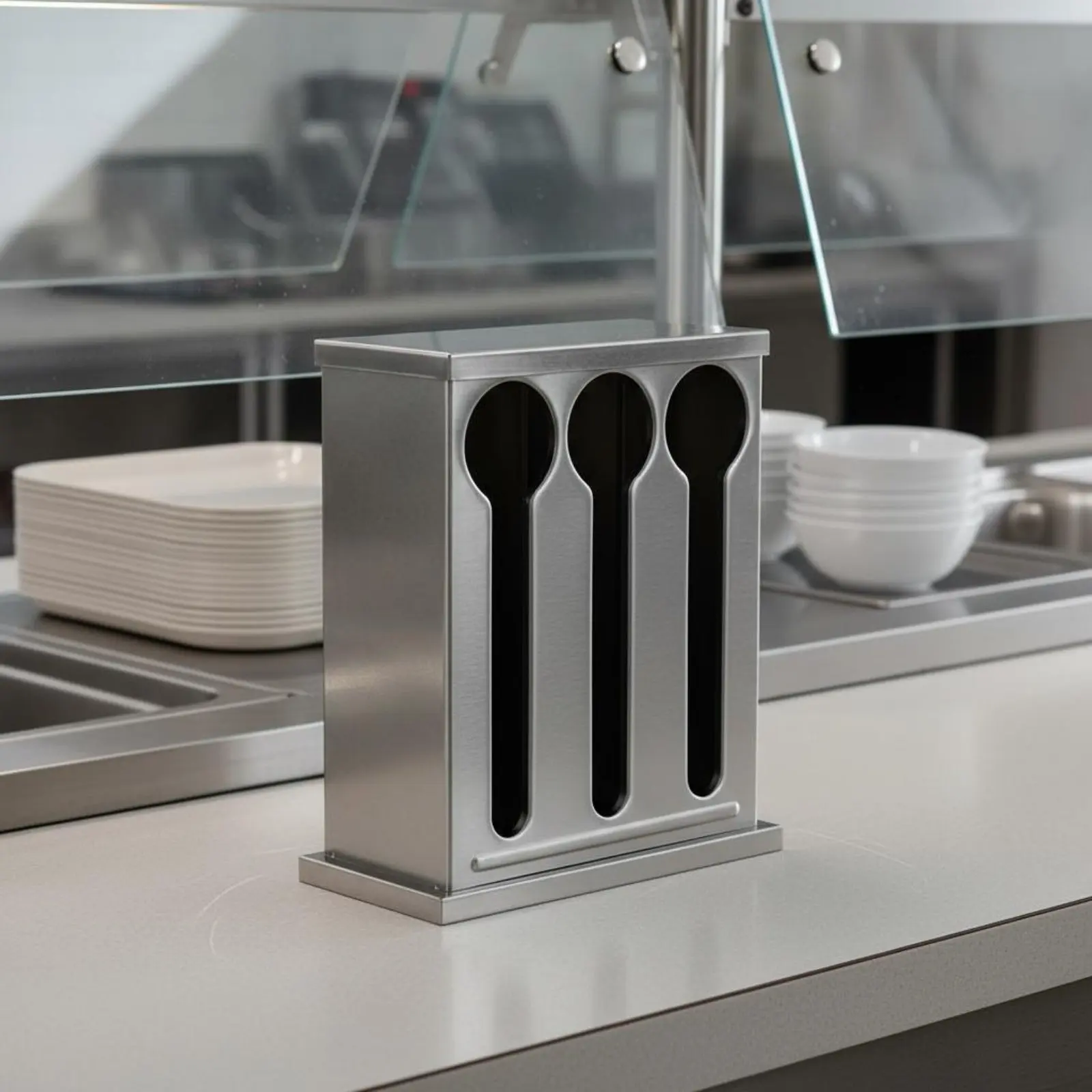 

Chopstick and Spoon Holder Draining Design Professional Spoon Holder Tableware Storage Rack Sturdy Duty Countertop Silverware